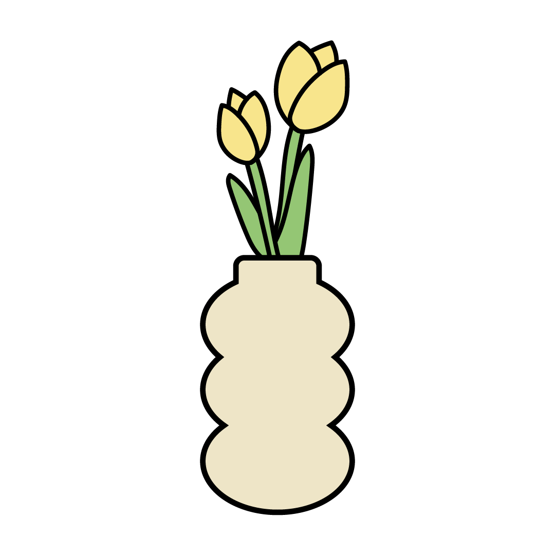 花瓶とチューリップの韓国インテリア